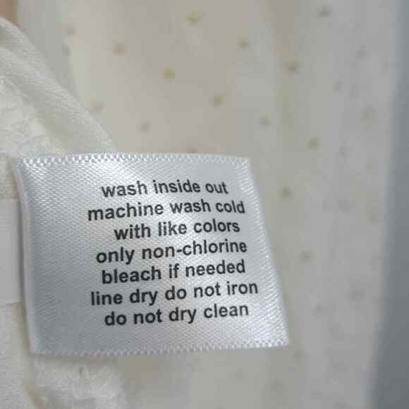 Lane Bryant Blouse Top Plus 16 Gold Sparkle Dot Keyhole Neck Long Sleeve Ivory - Picture 8 of 8